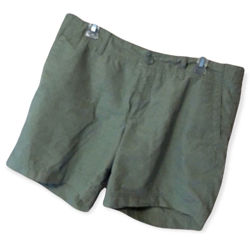 Eddie Bauer Green Diamond Print Cotton Shorts 10